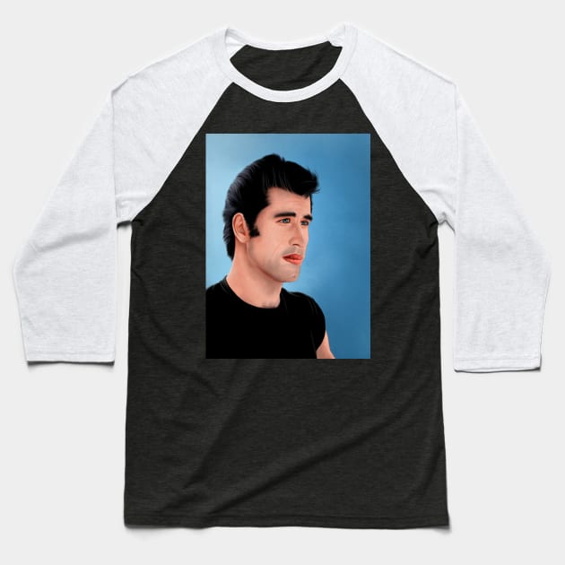 Danny Zuko (Grease) Baseball T-Shirt by SanFernandez